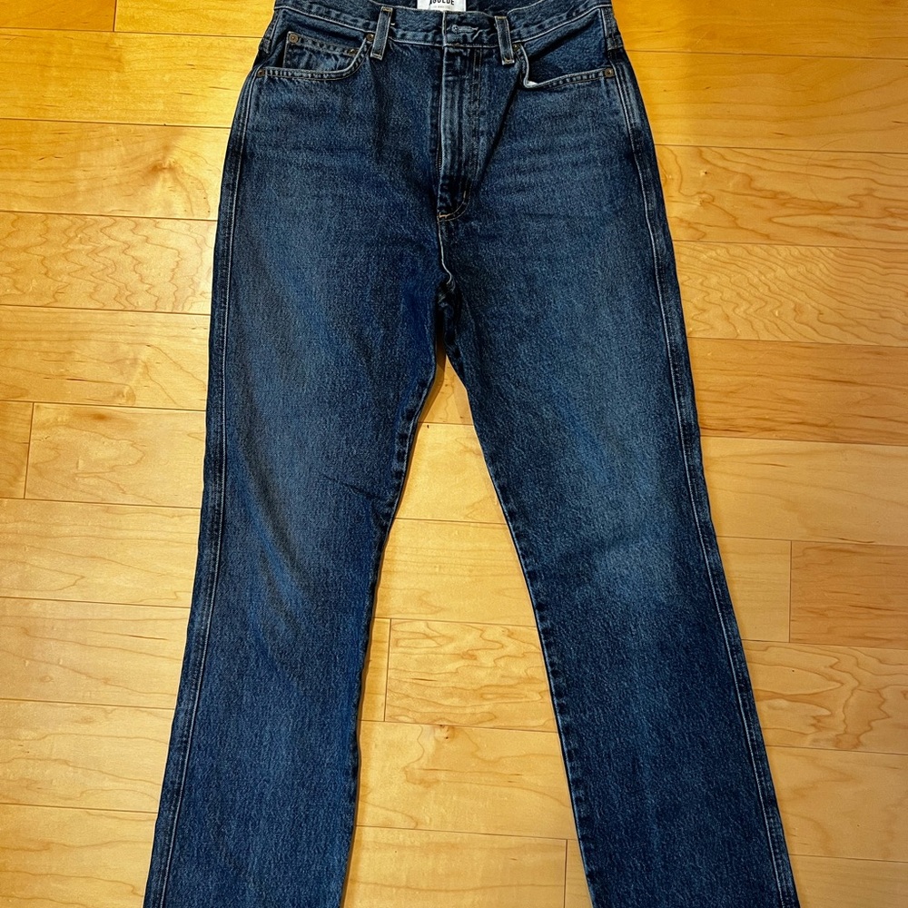 Agolde Dark Blue Straight Jeans